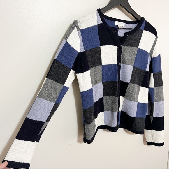 Vintage Checkered Cardigan S - Picture 2 of 8